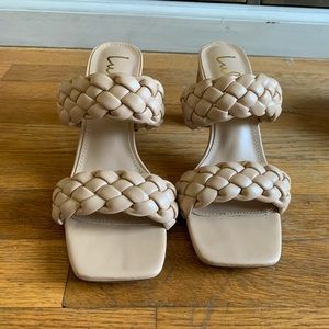 Nude braided Heels